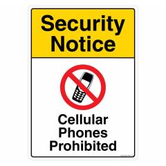 Safety Sign Store Security Notice: No Mobile Phones Sign Board, PS617-A4PC-01