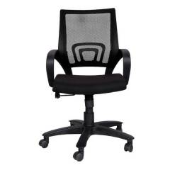R P Enterprises Shire Medium Back Black Office Chair, Dimensions: 45x48x60 cm