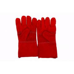 Safies 12 Inch Red Leather Hand Gloves (Pack of 10)
