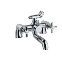 Jaquar Stainless Steel Finish Solo Bath Tub Mixer With Telephone Shower Arrangement & Crutch, SOL-6271