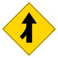 Asian Loto 3 m Traffic Sign Road Merge-Left Sign Board, ALC-SGN-14-900