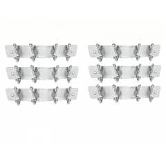 SmartShophar 8 Inch 4 Legs Stainless Steel Silver Simply Wall Hook (Pack of 6), 54619-SHKS-SL08-P6