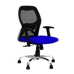 R P Enterprises Apollo Medium Back Blue Office Chair, Dimensions: 45x48x60 cm
