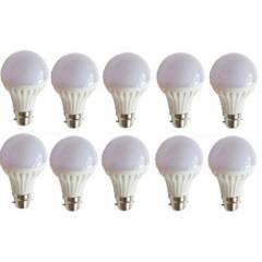 EGK Combo of 10 Pieces 12W White LED Bulbs & 30W Waterproof LED Flood Light