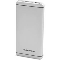 Ambrane 8000mAh Dual Port Polymer Battery Silver Power Bank, PQ-800