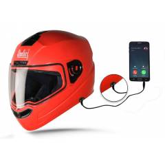 Steelbird SBA-1 Dashing Red Half Face Helmet with Smoke Visor, Size (Large, 600mm)