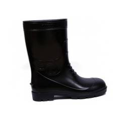 Fortune Thunder 11 Inch Black Steel Toe Safety Gumboots, Size: 5 (Pack of 5)