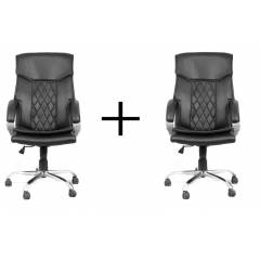 High Living Saga Black Leatherette High Back Office Chair (Pack of 2)