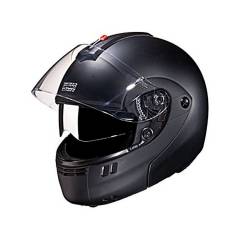 Studds Ninja 3G Double Visor Flip Up Matte Black Full Face Helmet, Size: XL