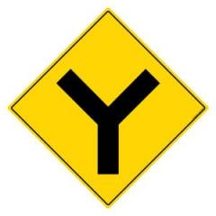 Asian Loto 3 m Traffic Road Sign Y-Junction Sign Board, ALC-SGN-65-900