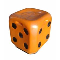Atharvo Orange Multipurpose Dice Stool