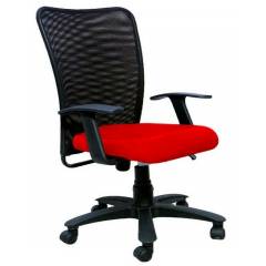 R P Enterprises Sapphire Medium Back Red Office Chair, Dimensions: 45x48x60 cm