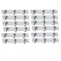 SmartShophar 6 Inch 3 Legs Stainless Steel Silver Trums Wall Hook (Pack of 12), 54620-SHKT-SL06-P12