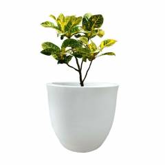 Fox B 12 Inch Round White German Polymer Planter, FOX-PCUP-12-W