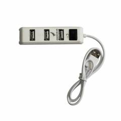 Agrima 4 Port White USB Hub with LED Indicator & Switch