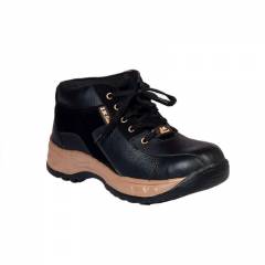 JK Steel JKP0165BLK Faux Leather Steel Toe Black Safety Shoes, Size: 6