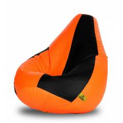 Dolphin DOLBXL-11 Black & Orange Bean Bag Cover without Beans, Size: XL