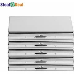Stealodeal Aluminum Silver Business Debit/Credit Card Holder (Pack of 5)