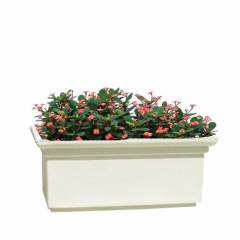 Fox B 11 Inch Rectangular White German Polymer Planter, BT 261213-W