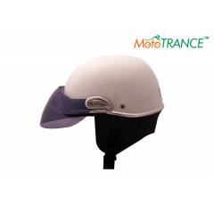 Mototrance White Smoke Black Glass Jupiter Smart Rider Pillion Unisex Helmet