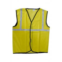 Ufo Yellow Safety Jacket with 1 Inch Reflective Tape, Size: M