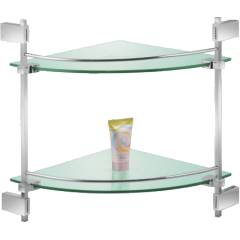 Addmore Rectangle Double Glass Corner Shelf, RT-1011