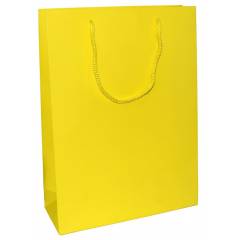 Aspen Matte Laminated Yellow Paper Bag, AC-032-020 (Pack of 96)