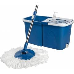 Gala Twin Blue & White Bucket Spin Mop Set