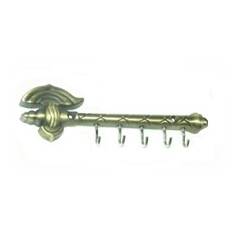 Yashika Bahubali Brass 5 Hook on Key Hanger, YI-51001(E) (Pack of 8)