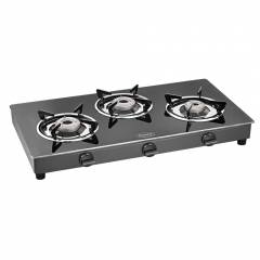 Padmini 3 Burner Crystal Black Gas Stove, CS-3GT Cloud