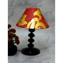 Tucasa Contemporary Table Lamp with Red & Gold Shade, LG-740
