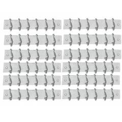 SmartShophar 12 Inch 6 Legs Stainless Steel Silver Simply Wall Hook (Pack of 12), 54619-SHKS-SL12-P12