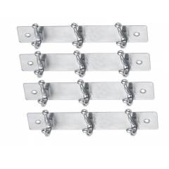 SmartShophar 6 Inch 3 Legs Stainless Steel Silver Simply Wall Hook (Pack of 4), 54619-SHKS-SL06-P4