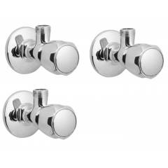 Apree Basic Silver Brass Angle Valve (Pack of 3)