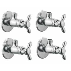 Apree Tristar Silver Brass Angle Valve (Pack of 4)