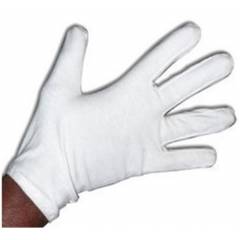 Hansafe White Cotton Hosiery Gloves, Size: 8 Inch (Pack of 10)