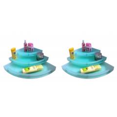 Drizzle Unbreakable Green Plastic Corner Shelves (Pack of 6)