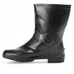 Fortune Winner 10 Inch Black PVC Safety Gumboots, Size: 6 (Pack of 5)