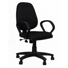 R P Enterprises Opus Medium Back Black Office Chair, Dimensions: 45x48x60 cm
