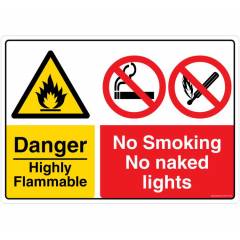 Safety Sign Store Danger: Highly Flammable Sign Board, CW707-A3AL-01