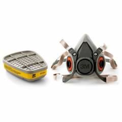 3M Combo Of Reusable Half Face Mask Respirator & 4 Organic Vapor/Acid Gas Cartridge