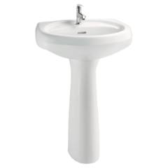 Cera Cornet Wall Hung Wash Basin With Full Pedestal, 1008, Colour: Snow White