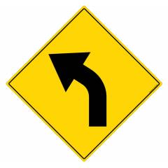 Safety Sign Store Caution: Road bend - Left Sign Board, TR229-600REF-01
