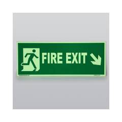 Mediateckboards FERD-078 Fire Exit Right Down Arrow, Size: 6x12 in