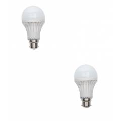 Homes Decor 12W B-22 White PVC LED Bulb (Pack of 2)