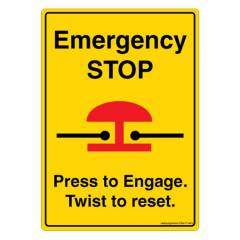Safety Sign Store Emergency Stop Sign Board, DS417-A6V-01, (Pack of 5)