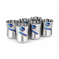 Airan Stainless Steel Glossy Damru Glass Set, AIR1264