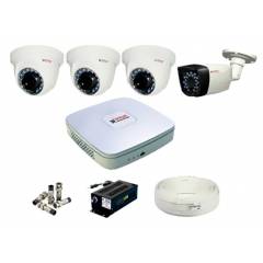 CP PLUS White 4 HD CCTV Cameras with 4 Channel HD DVR Kit, UVR-0401E1S