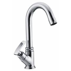 Drizzle Soft Brass Swan Neck Pillar Tap