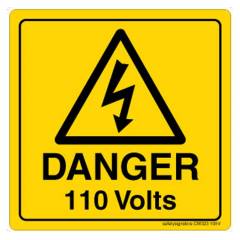 Safety Sign Store Danger: 110 Volts Sign Board, CW323-210AL-01